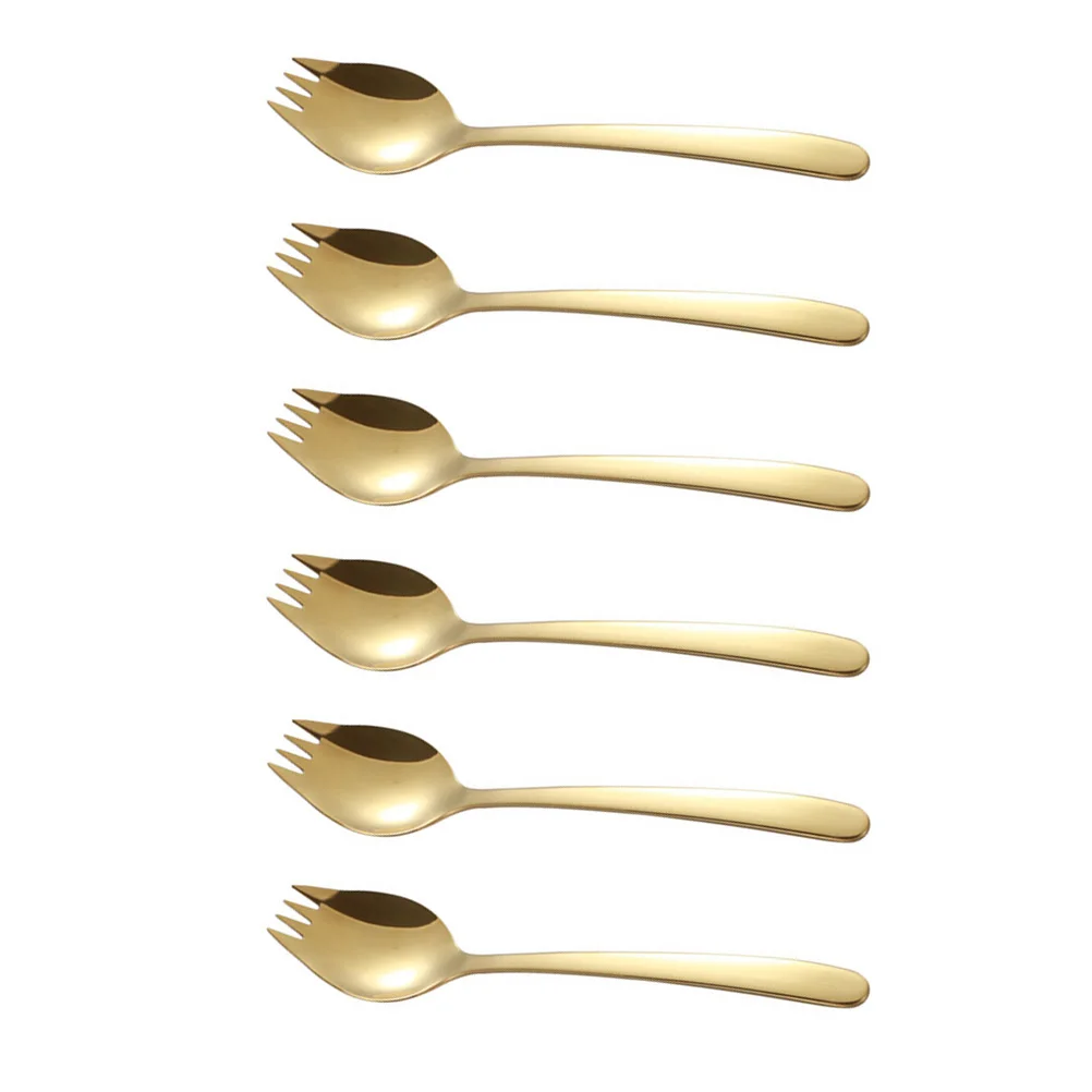 6pcs Stainless Steel Noodle Fork Spoon Multifunction Kitchen Tableware Set For Party Wedding Celebration Gold Finish
6pcs Stainless Steel Noodle Fork Spoon Multifunction Kitchen Tableware Set For Party Wedding Celebration Gold Finish