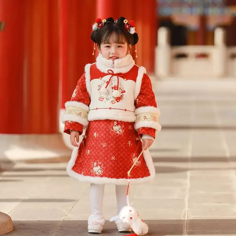 Girls Chinese New Year clothes Hanfu Chinese New Year red cheongsam skirt Tang style children's baby girl Hanfu
Girls Chinese New Year clothes Hanfu Chinese New Year red cheongsam skirt Tang style children's baby girl Hanfu
