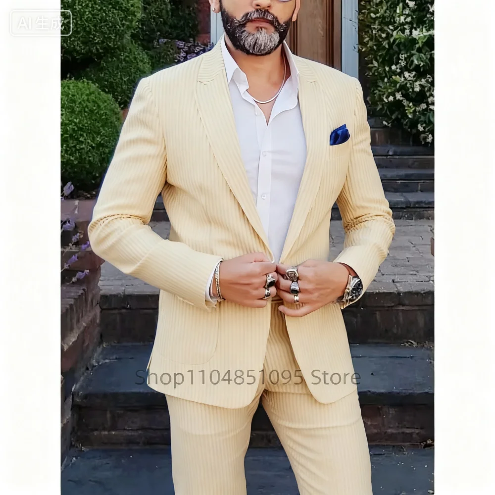 Seersucker Summer Light Blue Men's Tuxedo Luxury Elegant Wedding Smoking Fitted 2-Piece Unique Breasted Men's Jacket
Seersucker Summer Light Blue Men's Tuxedo Luxury Elegant Wedding Smoking Fitted 2-Piece Unique Breasted Men's Jacket