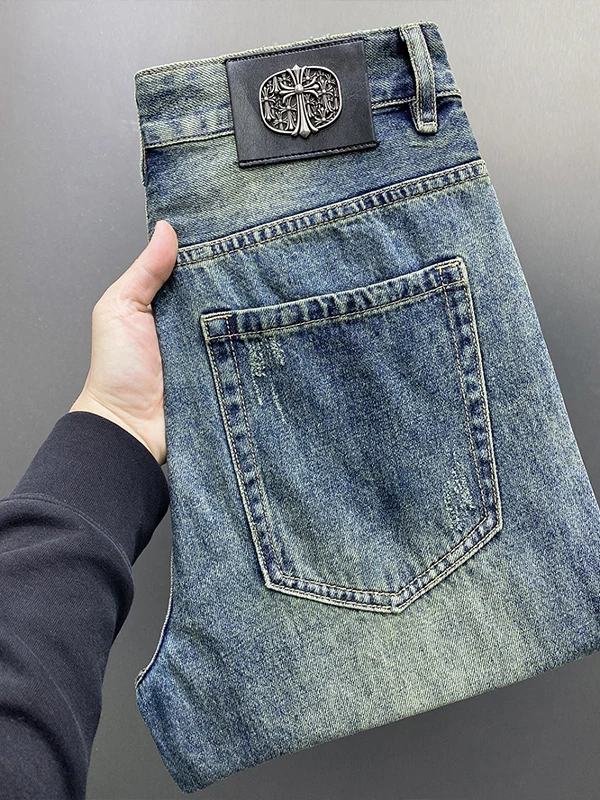 Мужские джинсы Slim Fit для молодежи, светло-голубые, из высококачественного денима, эластичные повседневные брюки, весна-лето, хлопок, стрейч-деним
Мужские джинсы Slim Fit для молодежи, светло-голубые, из высококачественного денима, эластичные повседневные брюки, весна-лето, хлопок, стрейч-деним