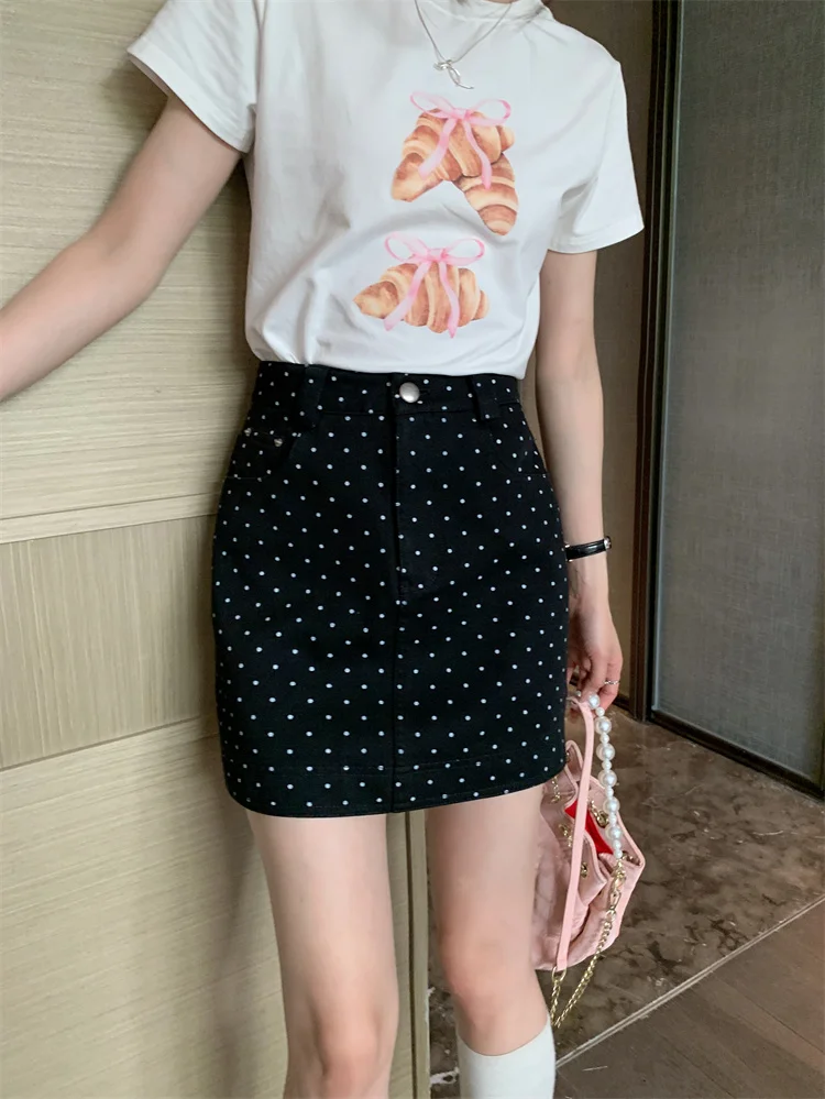 2025 Summer Women's Y2K Jeans Skirt - High Waist Polka Dot Denim Bodycon Skirt with Lining Sexy A-Line Short Skirt 2491
2025 Summer Women's Y2K Jeans Skirt - High Waist Polka Dot Denim Bodycon Skirt with Lining Sexy A-Line Short Skirt 2491