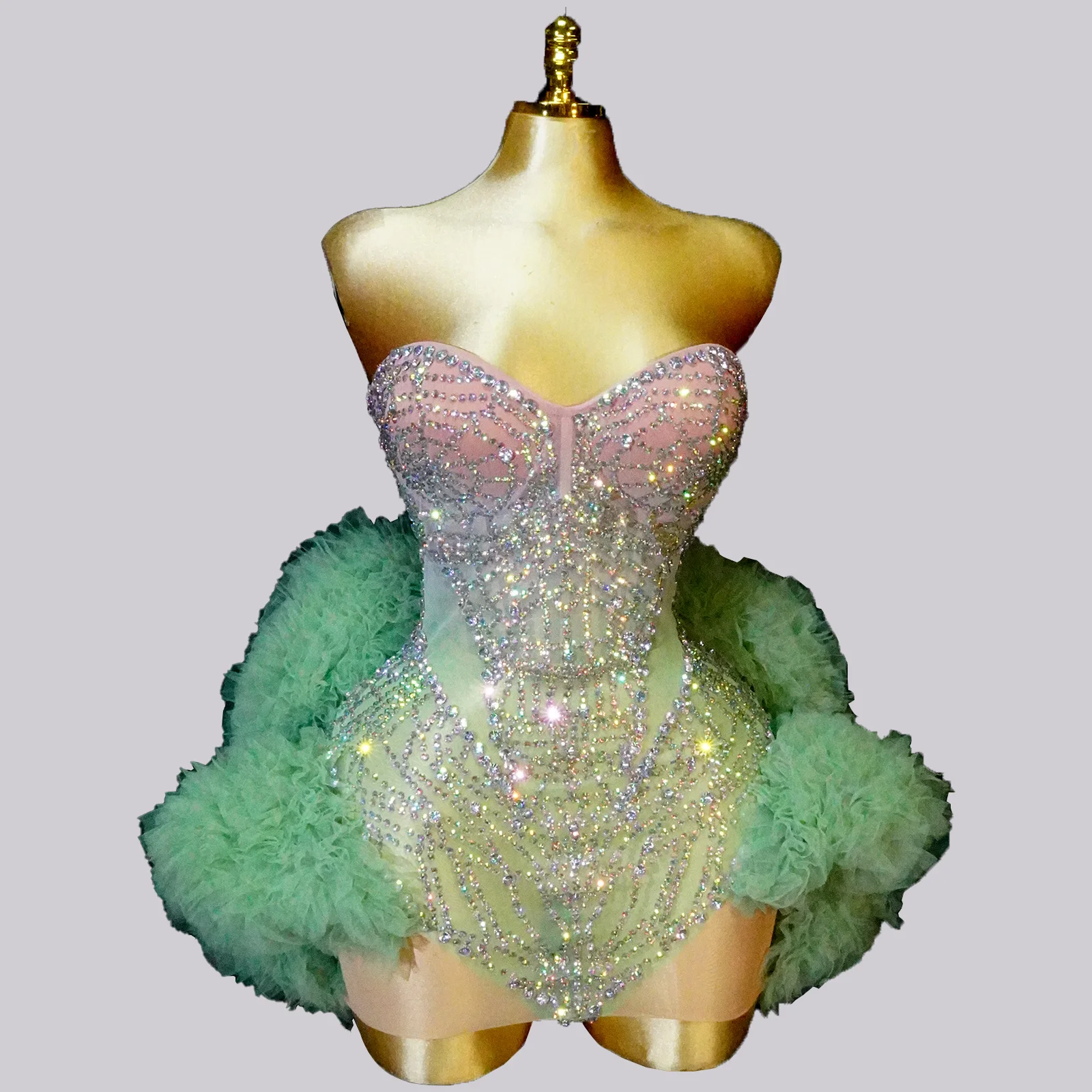 Stage Costumes Rhinestones Green Dresses Prom Drag Outfit Wedding Celebrate Pole Dance Gogo Party Wear Singer Performance Event
Stage Costumes Rhinestones Green Dresses Prom Drag Outfit Wedding Celebrate Pole Dance Gogo Party Wear Singer Performance Event