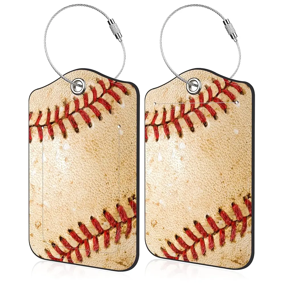 Luggage Tags for Suitcase Baseball 2 PCS Leather Travel Luggage Tag with Stainless Steel Loop Name ID Label Privacy Cover for
Luggage Tags for Suitcase Baseball 2 PCS Leather Travel Luggage Tag with Stainless Steel Loop Name ID Label Privacy Cover for