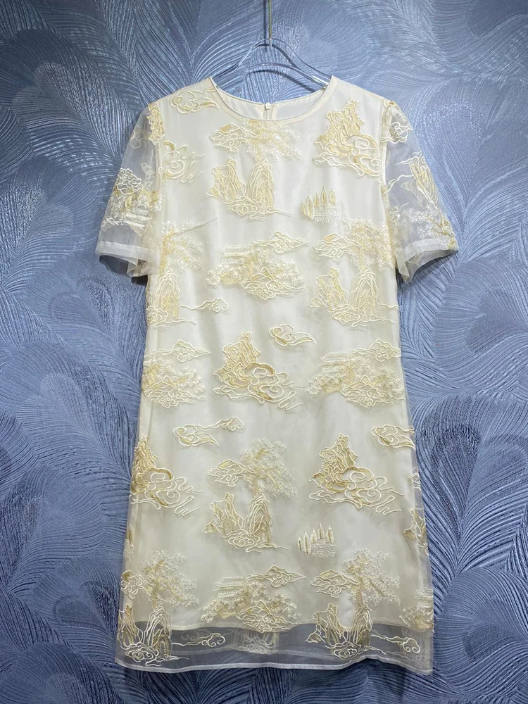 SEQINYY Elegant Beige Mini Dress Summer Spring New Fashion Design Women Runway High Street Vintage Flower Mesh Casual
SEQINYY Elegant Beige Mini Dress Summer Spring New Fashion Design Women Runway High Street Vintage Flower Mesh Casual
