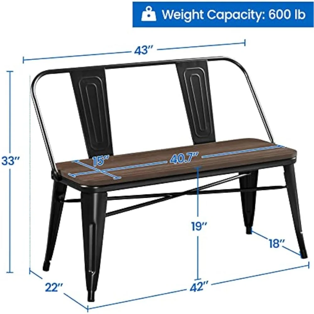 Metal Dining Bench with Wooden Top Industrial Metal Dining Bench for Patio, Kitchen, Garden Black
Metal Dining Bench with Wooden Top Industrial Metal Dining Bench for Patio, Kitchen, Garden Black