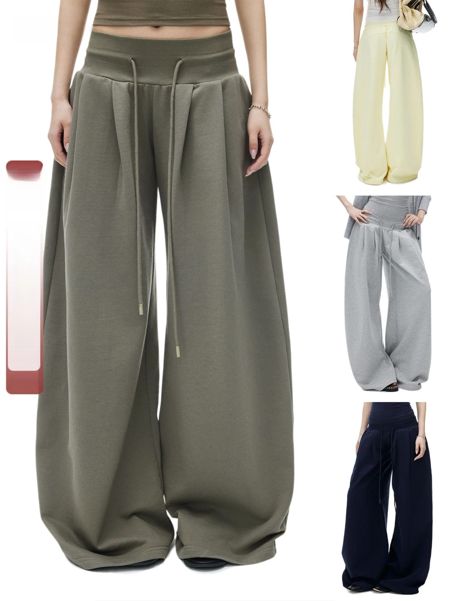 Low Waist Drawstring Double Pleat Wide Waist Casual Pants Scissors Shape Combed Cotton Four Colors Available Ladies Trousers
Low Waist Drawstring Double Pleat Wide Waist Casual Pants Scissors Shape Combed Cotton Four Colors Available Ladies Trousers
