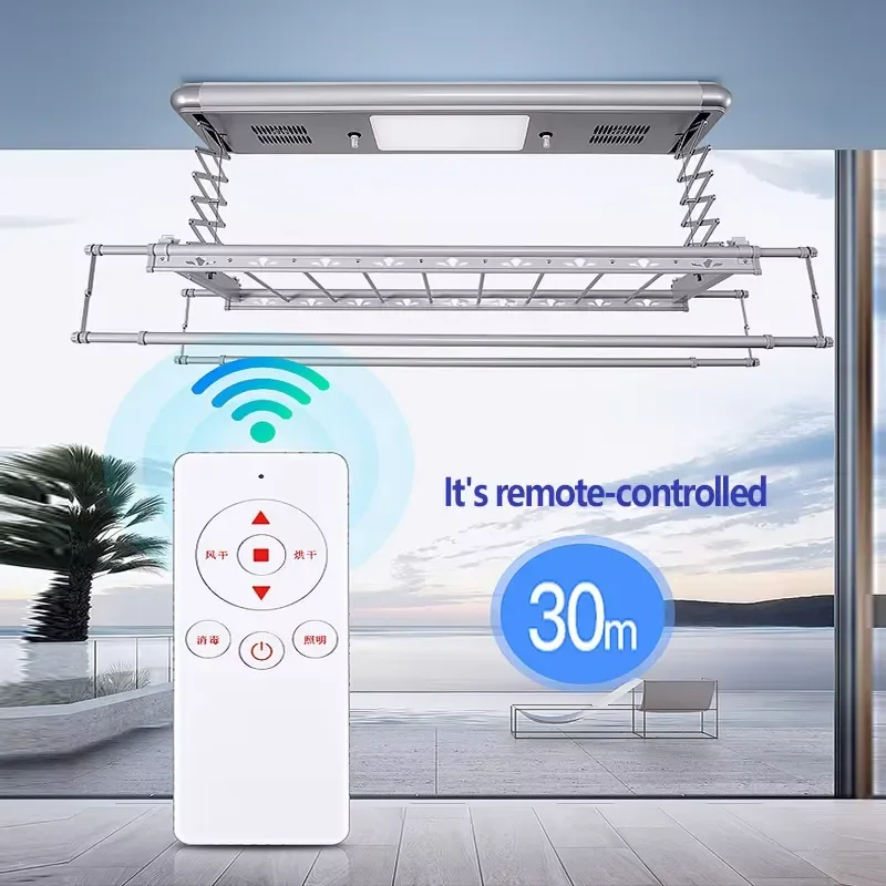 Smart Electric Drying Rack App & Remote Control Automatic Lift Clothes Hanger for Ceiling/Wall Voice Compatible Laundry