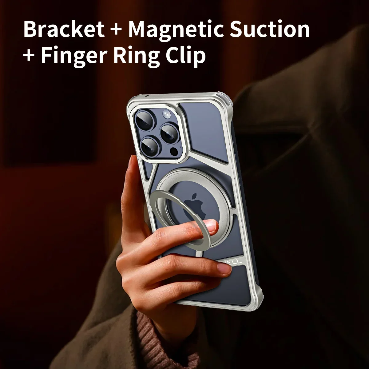 Aluminum Alloy Frameless Magnetic Ring Phone Holder Case for iPhone 16 Pro 15 14 13Pro Max Magsafe Metal Heat Dissipation Cover
Aluminum Alloy Frameless Magnetic Ring Phone Holder Case for iPhone 16 Pro 15 14 13Pro Max Magsafe Metal Heat Dissipation Cover