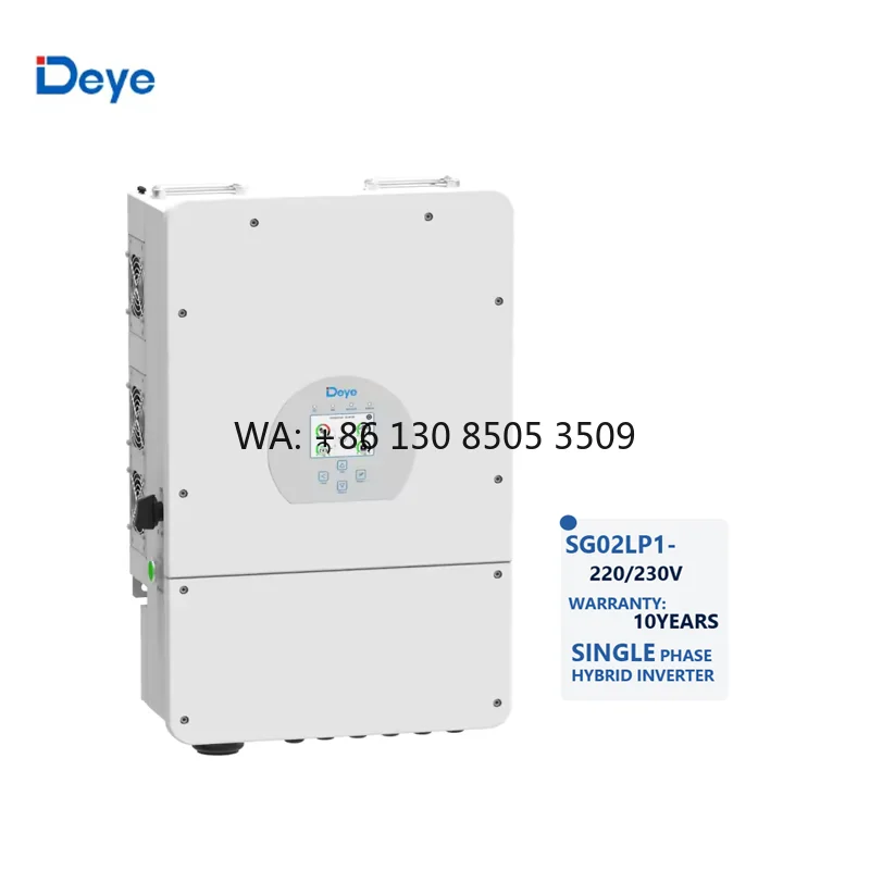 Deye Single Phase Inverter Hybrid Inverter SG02LP1-AM EU Version 5/6/7.6/8/10/12V Low Voltage for Home Use
Deye Single Phase Inverter Hybrid Inverter SG02LP1-AM EU Version 5/6/7.6/8/10/12V Low Voltage for Home Use