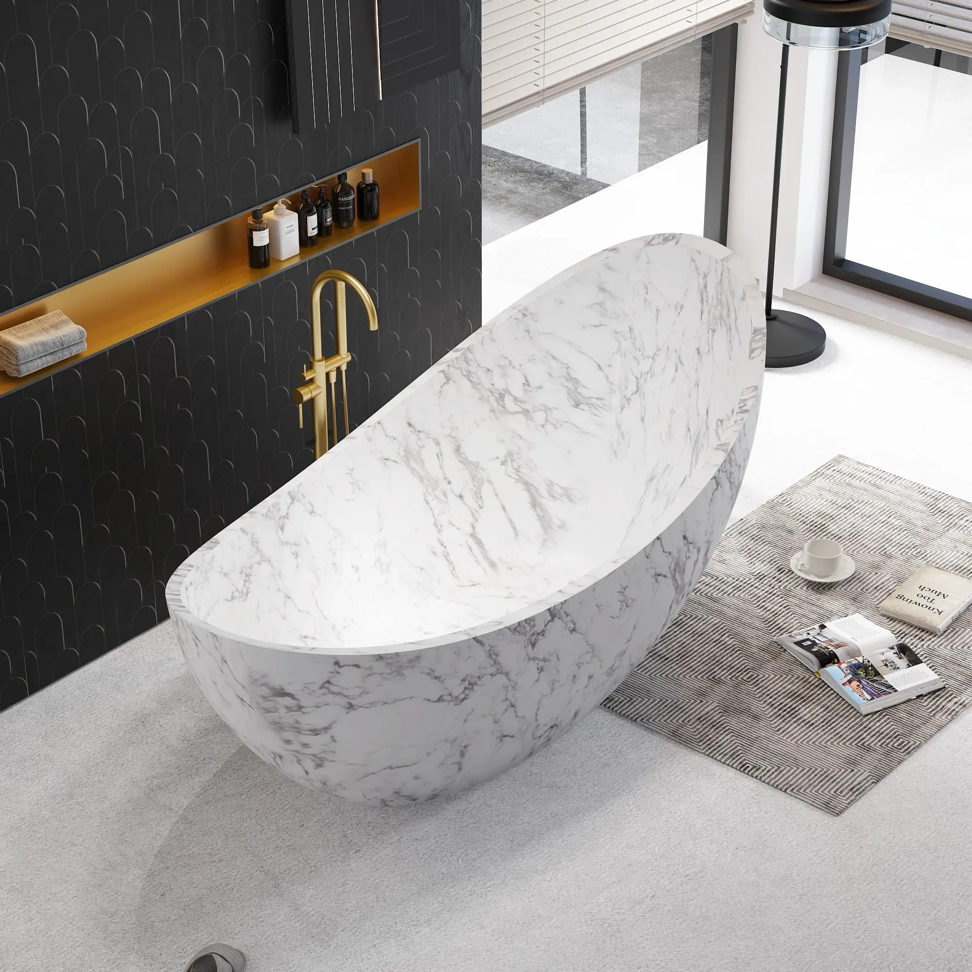 China Factory Luxury Moon Shape Standing Texture Solid Surface Marble Bath Tub Artificial Soaking Bathtub For Hotel
China Factory Luxury Moon Shape Standing Texture Solid Surface Marble Bath Tub Artificial Soaking Bathtub For Hotel