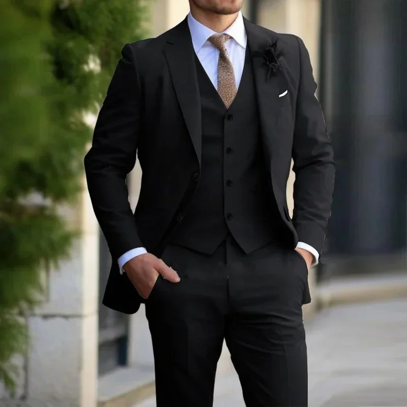Elegant Black Grey Beige Suits For Men Slim Fashion Design Groom Wedding(Blazer+Vest+Pants)Boyfriend Wear Party Prom Suits
Elegant Black Grey Beige Suits For Men Slim Fashion Design Groom Wedding(Blazer+Vest+Pants)Boyfriend Wear Party Prom Suits