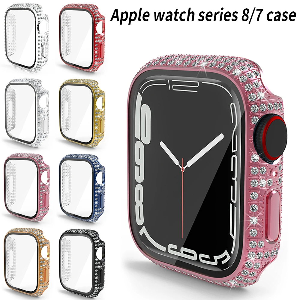 Glass+Case for Apple Watch Series 7 41mm 45mm Cover Bling Diamond Woman Jewelry Bumper iWatch Series 8 41mm 45mm Protective Case
Glass+Case for Apple Watch Series 7 41mm 45mm Cover Bling Diamond Woman Jewelry Bumper iWatch Series 8 41mm 45mm Protective Case