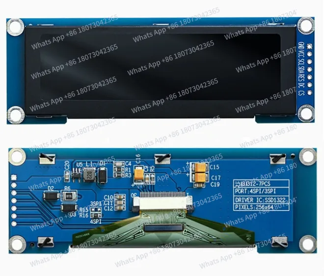ips 3.12 inch 7PIN SPI Yellow/Blue/White/Green oled Screen Module SSD1322 Drive IC 3.3V 256*64 STM32 C51
ips 3.12 inch 7PIN SPI Yellow/Blue/White/Green oled Screen Module SSD1322 Drive IC 3.3V 256*64 STM32 C51