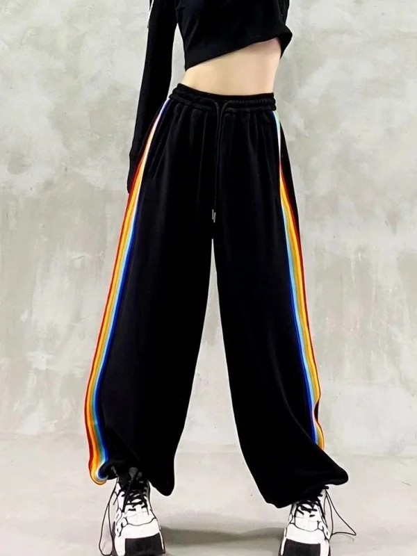 plus Size Rainbow Stripe Patchwork Casual Pants Men's Drawstring Trousers Spring Autumn Leisure Fashion Sporty Style
plus Size Rainbow Stripe Patchwork Casual Pants Men's Drawstring Trousers Spring Autumn Leisure Fashion Sporty Style