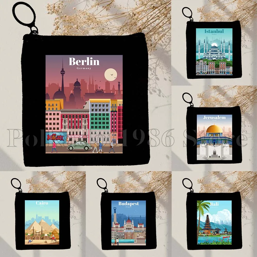 Athens Bali Bangkok Barcelona Berlin Bruges Istanbul Jerusalem Budapest Cairo Brussels Canvas Bags Key Coin Purse Wallet Pouch
Athens Bali Bangkok Barcelona Berlin Bruges Istanbul Jerusalem Budapest Cairo Brussels Canvas Bags Key Coin Purse Wallet Pouch