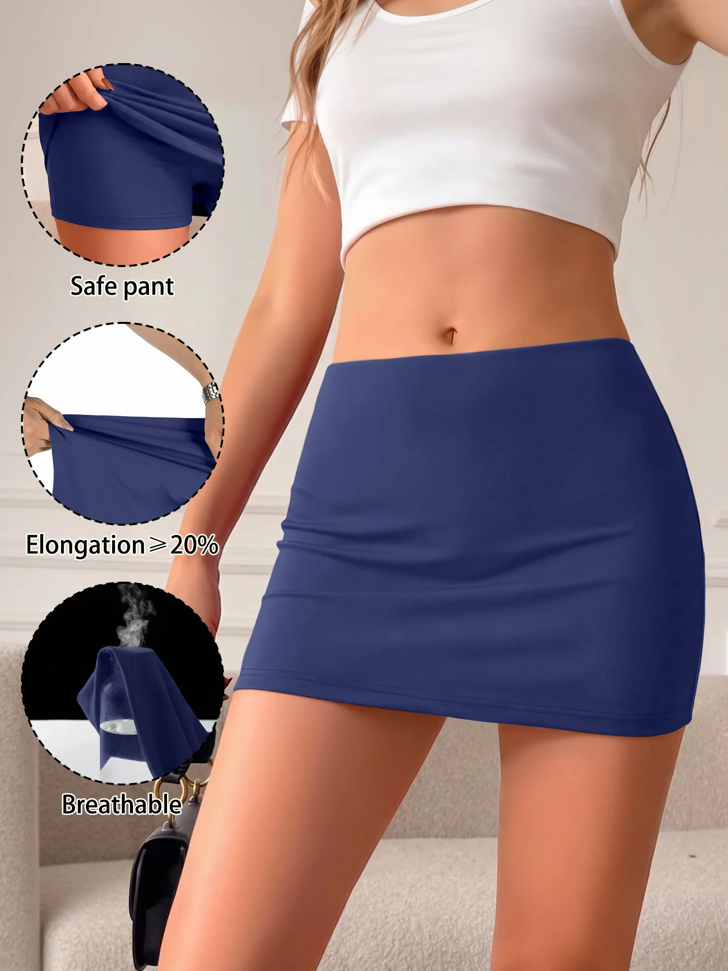 Basic Double Layer Mini Skirt With Boxer Liner Elastic Slim Short Pencil Skirt Ladies Daily Wear Solid Color Skort
Basic Double Layer Mini Skirt With Boxer Liner Elastic Slim Short Pencil Skirt Ladies Daily Wear Solid Color Skort