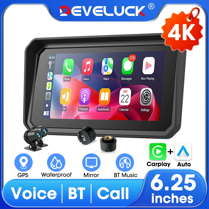 Develuck 6.25'' GPS for Motorcycle Navigation Wireless Android Auto CarPlay Motorcycles Digital Moto Dashboard Display Screen
Develuck 6.25'' GPS for Motorcycle Navigation Wireless Android Auto CarPlay Motorcycles Digital Moto Dashboard Display Screen