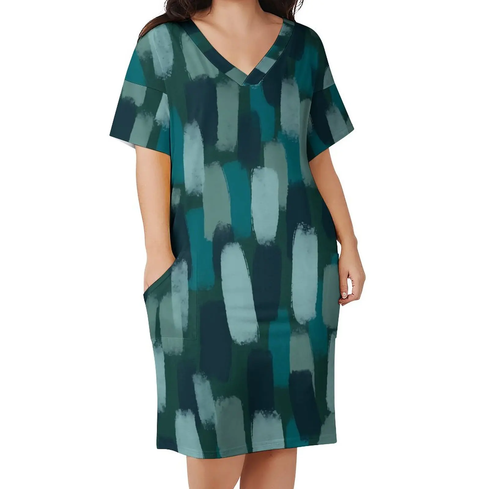 Green Paint Brush Casual Dress Woman Abstract Shades Stylish Dresses Holiday Short Sleeve Street Style Graphic Dress Big Size
Green Paint Brush Casual Dress Woman Abstract Shades Stylish Dresses Holiday Short Sleeve Street Style Graphic Dress Big Size