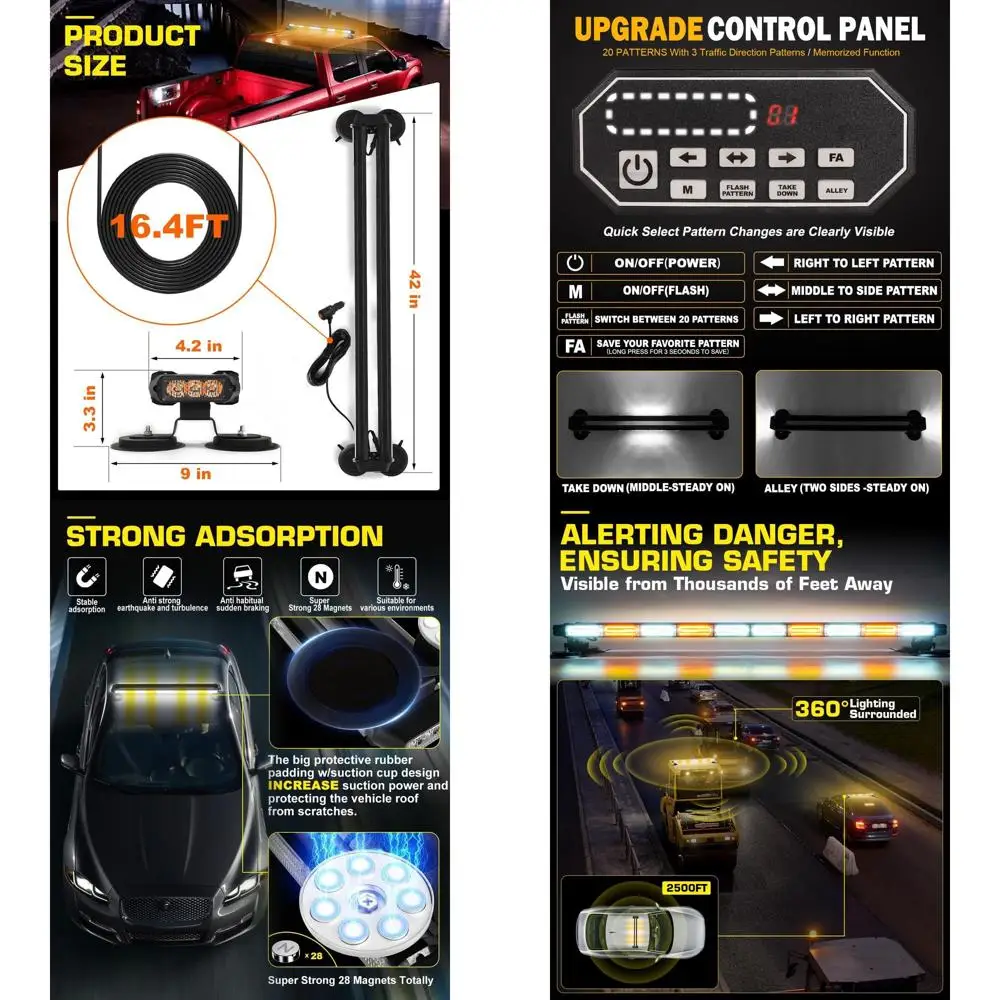 42-дюймовая светодиодная проблесковая панель на крышу (206 LED) с контроллером для предупреждения о дорожной ситуации и обеспечения безопасности транспортных средств
42-дюймовая светодиодная проблесковая панель на крышу (206 LED) с контроллером для предупреждения о дорожной ситуации и обеспечения безопасности транспортных средств