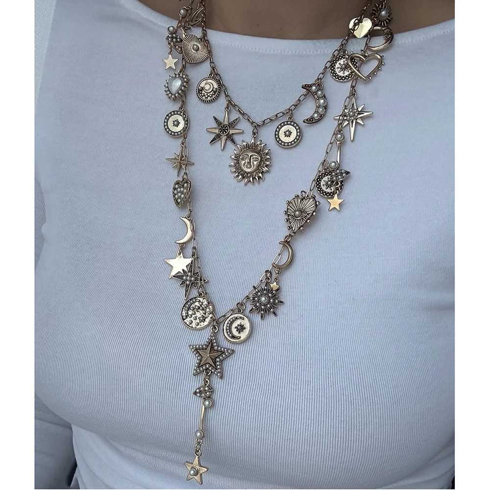 Vintage Ethnic Multilayer Necklace For Women Boho Choker Star Moon Necklace Jewelry Accessories Party Gifts
Vintage Ethnic Multilayer Necklace For Women Boho Choker Star Moon Necklace Jewelry Accessories Party Gifts