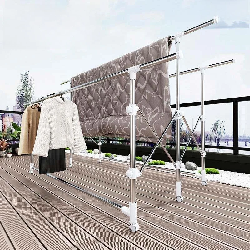 Stainless Steel Floor-Mounted Clothes Drying Rack Portable Laundry Drying Holder Balcony Height Adjustable Quilt Drying Stand
Stainless Steel Floor-Mounted Clothes Drying Rack Portable Laundry Drying Holder Balcony Height Adjustable Quilt Drying Stand
