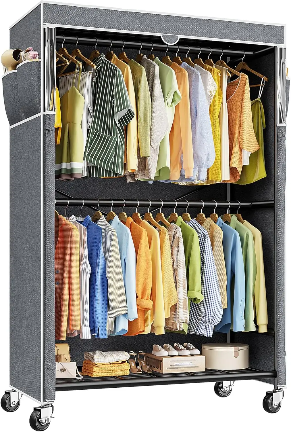 80.32" H Clothes Rack with Cover,Rolling Clothing Racks for Hanging Clothes with Wheels,Heavy Duty Portable Garment Rack 35.4
80.32" H Clothes Rack with Cover,Rolling Clothing Racks for Hanging Clothes with Wheels,Heavy Duty Portable Garment Rack 35.4