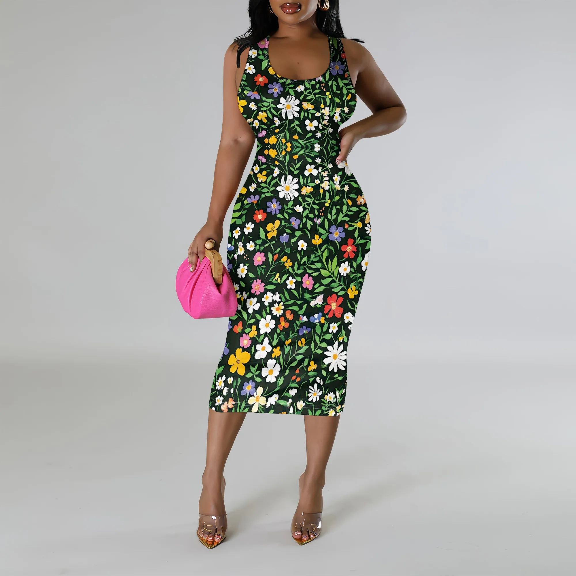 Women's Floral Midi Dress Boho Sleeveless Bodycon Dress for Cocktail Party Night Club Wear XS-3XL
Women's Floral Midi Dress Boho Sleeveless Bodycon Dress for Cocktail Party Night Club Wear XS-3XL