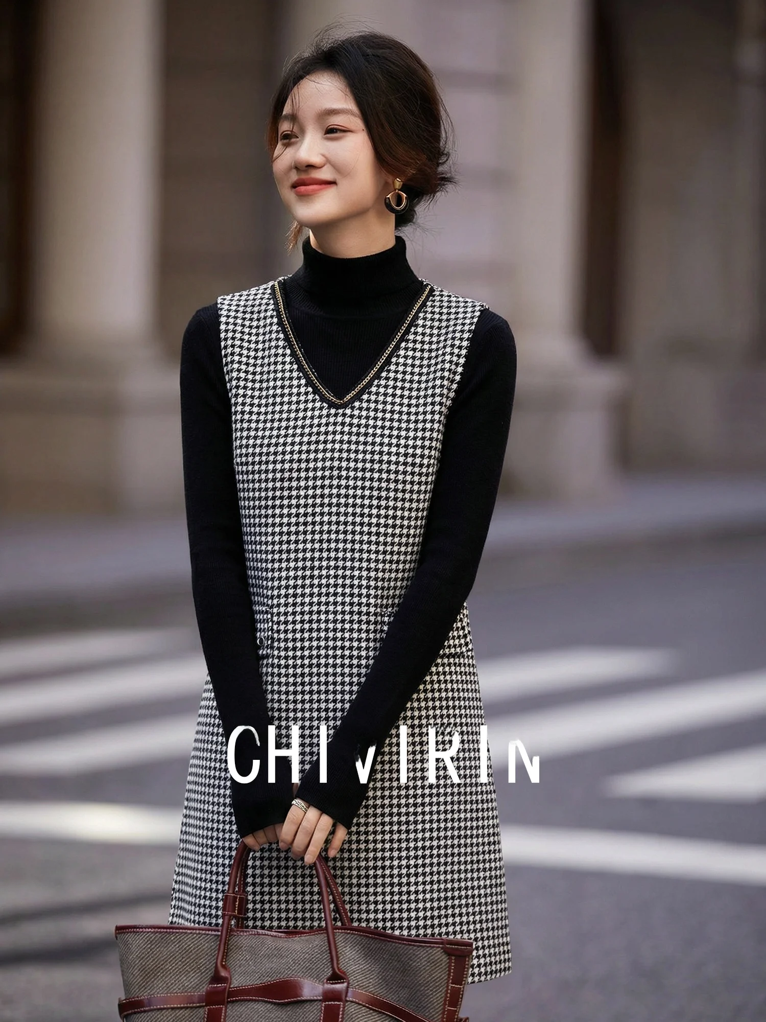 Ele V-ne Dr Women's Cheered Skirt Svel High-end Feeling Spring Autumn Small Size Chivirin Polyester Fiber
Ele V-ne Dr Women's Cheered Skirt Svel High-end Feeling Spring Autumn Small Size Chivirin Polyester Fiber