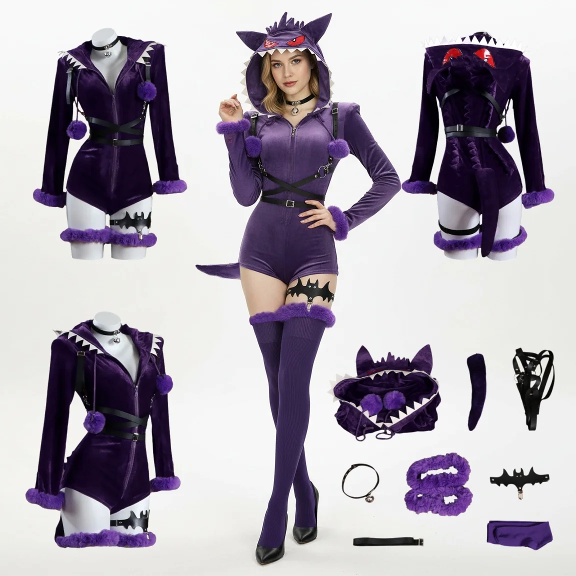 Gengar Cosplay Costume Anime Ectoplasma Christmas Halloween Party Clothing
Gengar Cosplay Costume Anime Ectoplasma Christmas Halloween Party Clothing