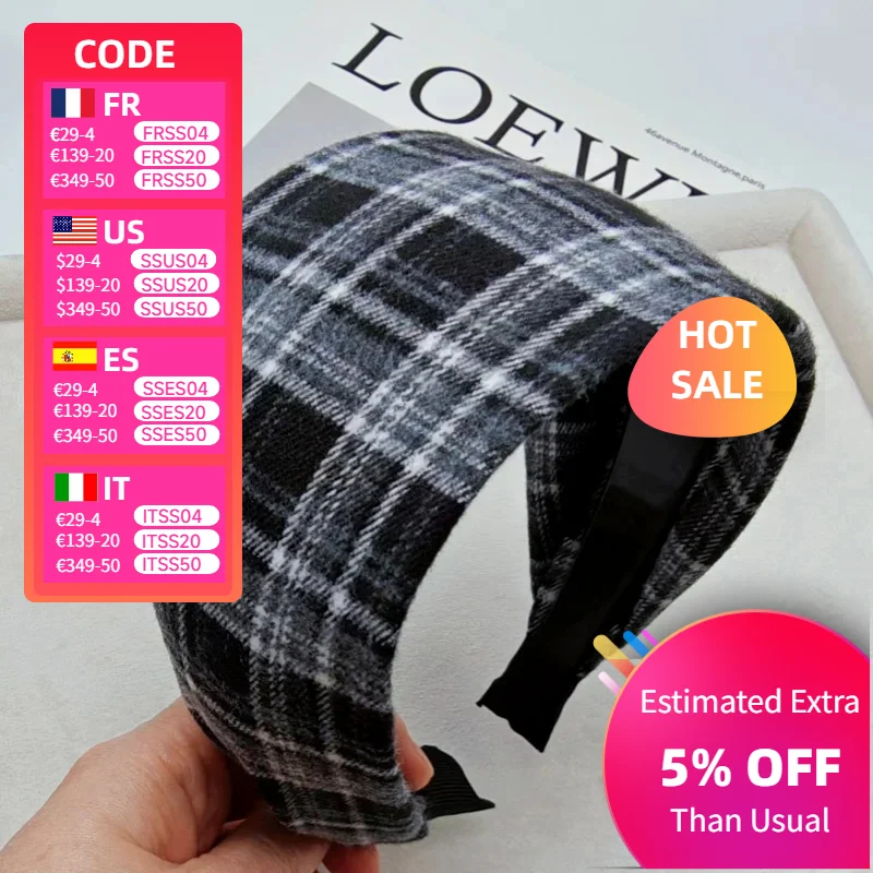 7.5 Wide-brimmed Plaid Headband Winter Short Plush Hairband Makeup Covering White Hair Headbands for Women Diadema Mujer
7.5 Wide-brimmed Plaid Headband Winter Short Plush Hairband Makeup Covering White Hair Headbands for Women Diadema Mujer