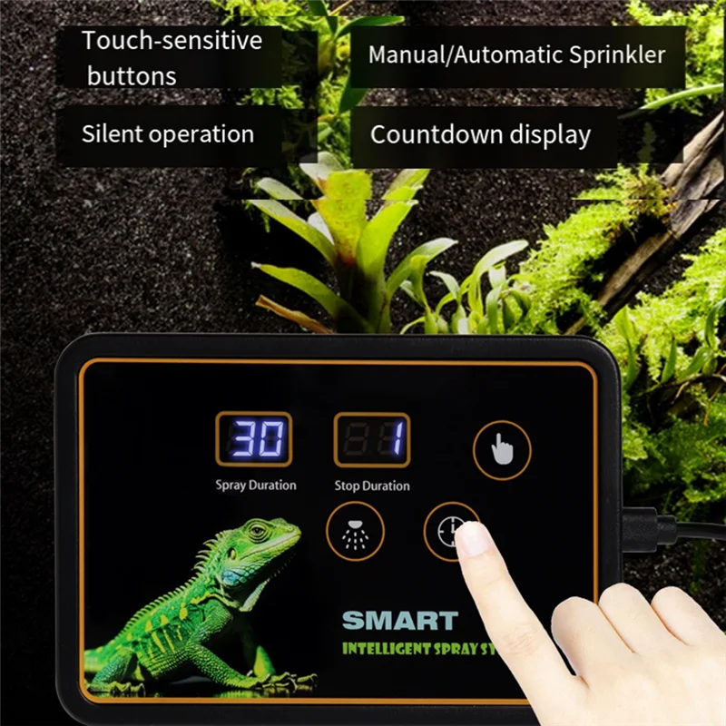 AT69 - Система распыления Rainforest с таймером Turtle Box Интеллектуальная система увлажнения спреем Набор распылителей с вилкой стандарта США
AT69 - Система распыления Rainforest с таймером Turtle Box Интеллектуальная система увлажнения спреем Набор распылителей с вилкой стандарта США