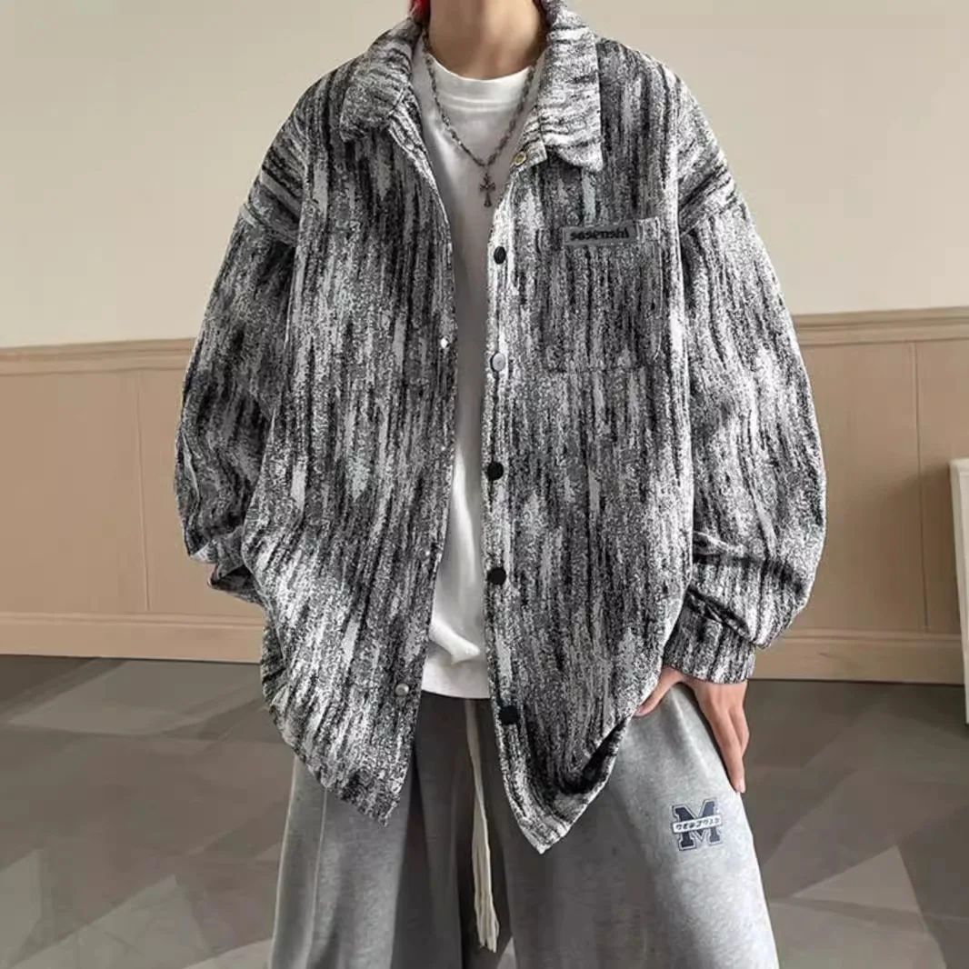 Spring Autumn Men's New Fashion Tie-dye Turn-down Collar Breatsed Long Sleeve Jacket American High Street Loose Jacket Male Tops
Spring Autumn Men's New Fashion Tie-dye Turn-down Collar Breatsed Long Sleeve Jacket American High Street Loose Jacket Male Tops