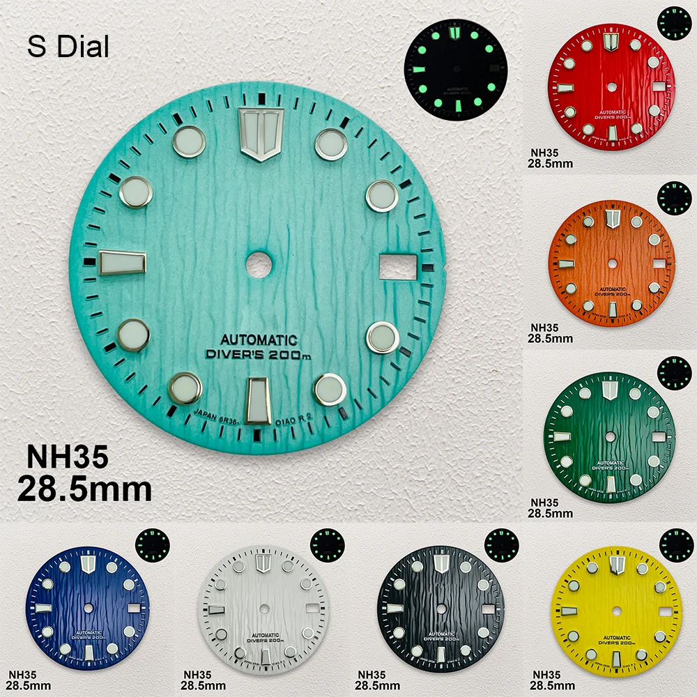 28.5mm S Logo Glacier Dial Fit NH35/NH36 Automatic Movement Green Luminous High-Quality Watch Modification Accessories
28.5mm S Logo Glacier Dial Fit NH35/NH36 Automatic Movement Green Luminous High-Quality Watch Modification Accessories