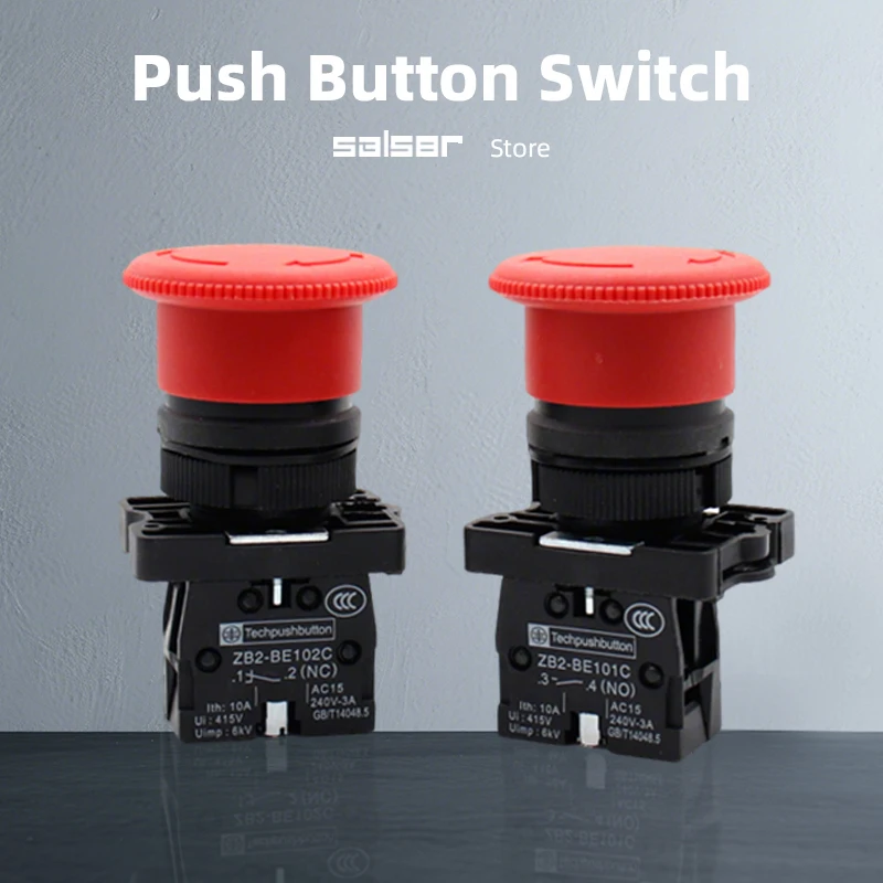 1NO/1NC Emergency Stop 22mm Mounting XB2-ES541(ES542) Push Button Switch Red Mushroom Head Control 220V 10A
1NO/1NC Emergency Stop 22mm Mounting XB2-ES541(ES542) Push Button Switch Red Mushroom Head Control 220V 10A