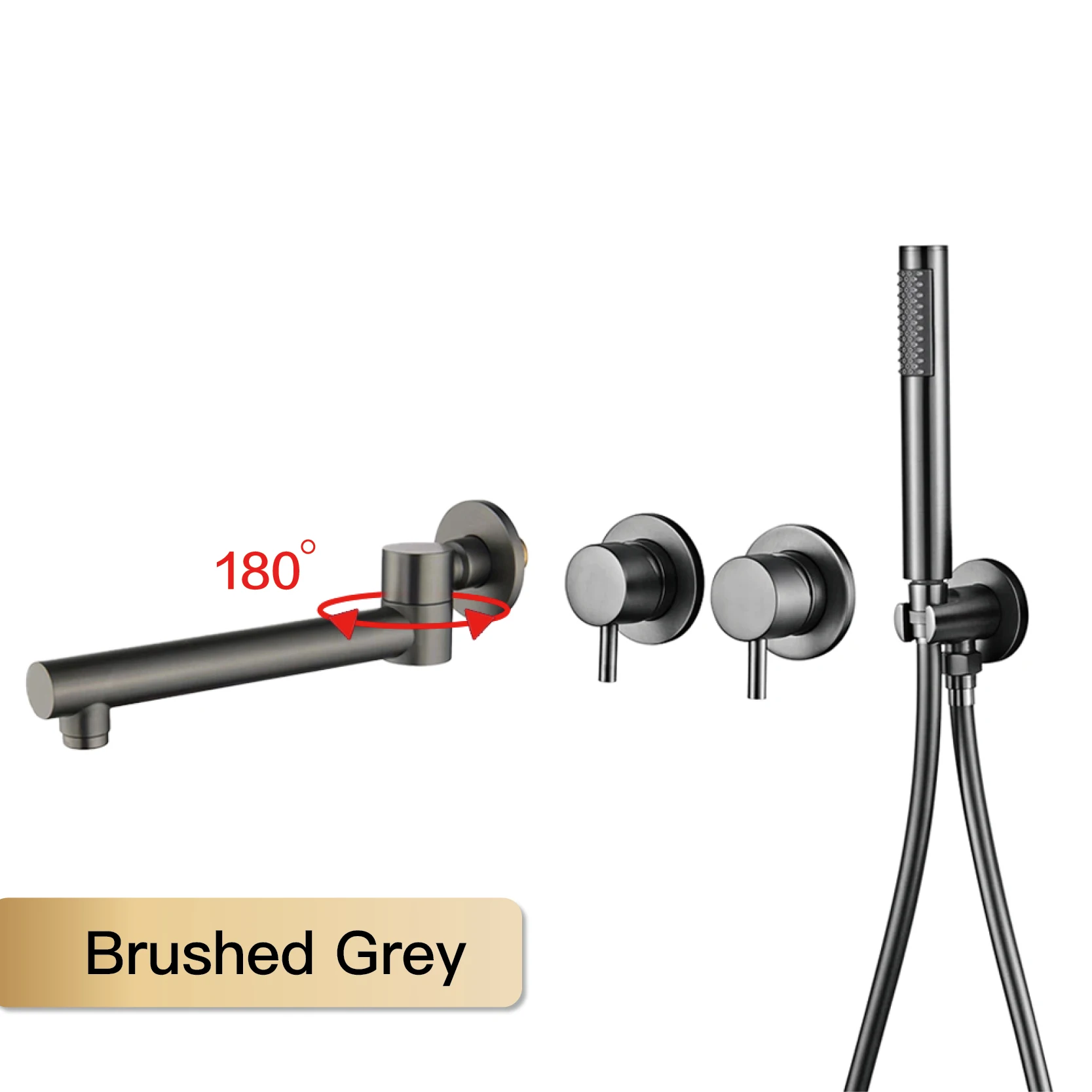 Simple luxury gun gray brass bathroom faucet with a dual handle bathtub mixer and wall design for both hot and cold water
Simple luxury gun gray brass bathroom faucet with a dual handle bathtub mixer and wall design for both hot and cold water