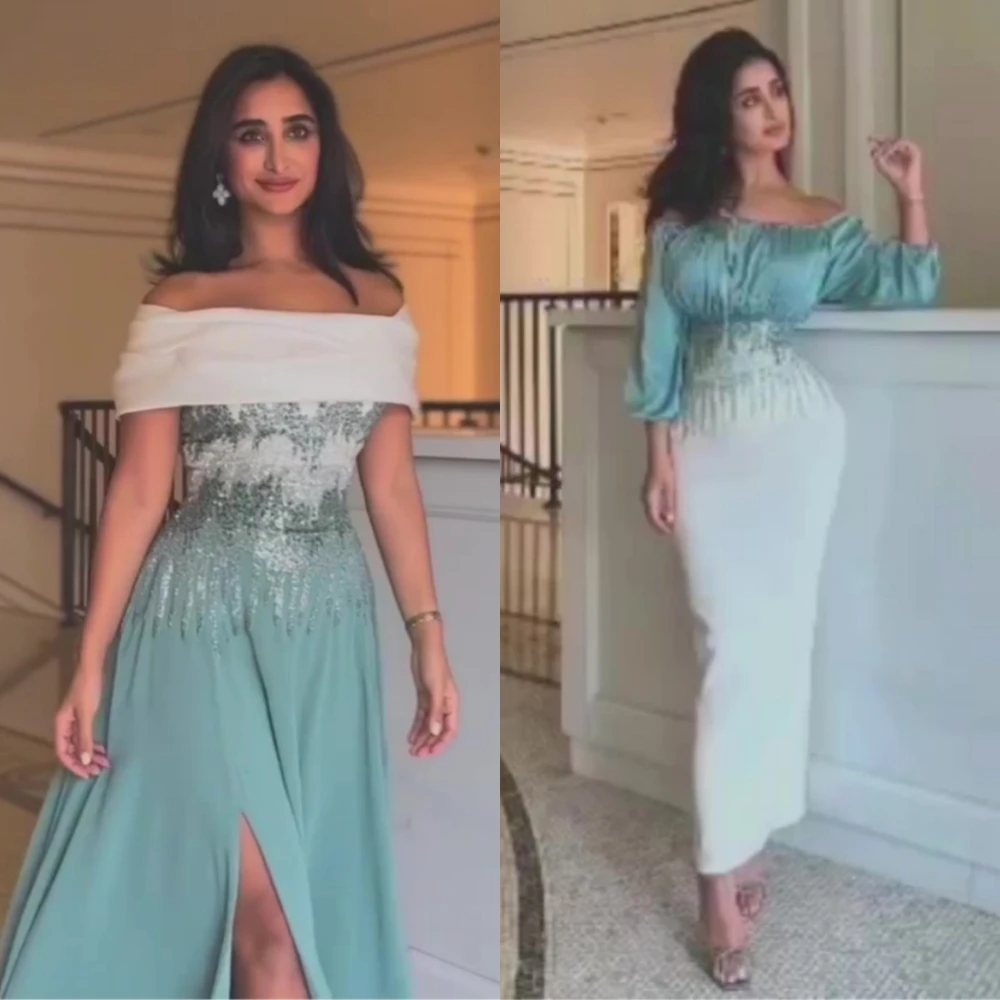 Customized Exquisite Bateall Mermaid Anke Length Party Dresses Sequin Vertically Chiffon Formal Occasion Gown vestido de festa m
Customized Exquisite Bateall Mermaid Anke Length Party Dresses Sequin Vertically Chiffon Formal Occasion Gown vestido de festa m