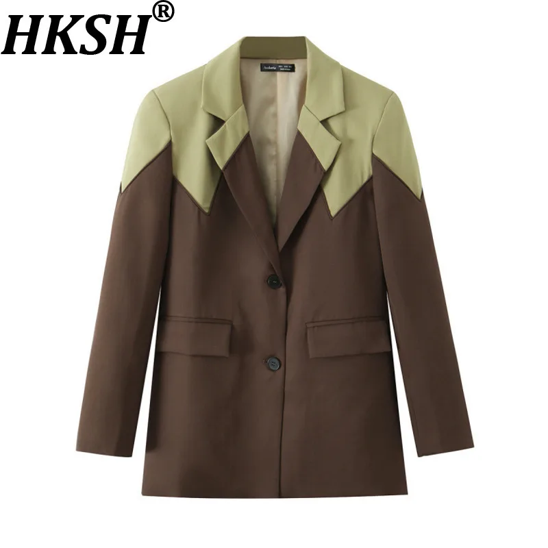 Жакет женский HKSH 2026, весна-осень, новый, с цветовыми блоками, однобортный, с отложным воротником, элегантный повседневный, высококачественный, HK18424
Жакет женский HKSH 2026, весна-осень, новый, с цветовыми блоками, однобортный, с отложным воротником, элегантный повседневный, высококачественный, HK18424