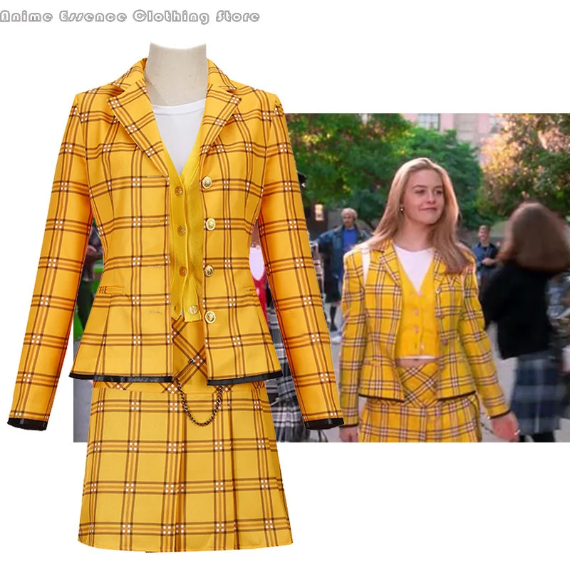 Film Clueless Cher Horowitz Dress Suit School Uniform College Jacket Skirt Knitted Halloween Cosplay Costume Woman Outfits
Film Clueless Cher Horowitz Dress Suit School Uniform College Jacket Skirt Knitted Halloween Cosplay Costume Woman Outfits