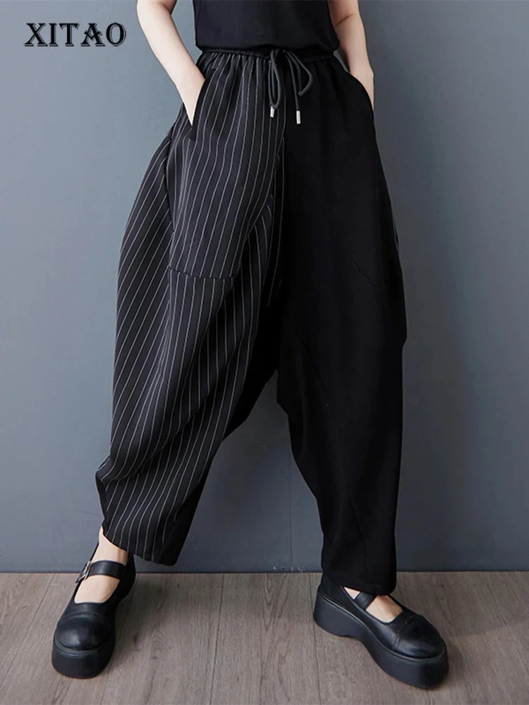 XITAO Stripe Drawstring Patchwork Pant Elastic Waist Hong Kong New Casual Loose Fitting Personality Spring Women Pant ZMY1054
XITAO Stripe Drawstring Patchwork Pant Elastic Waist Hong Kong New Casual Loose Fitting Personality Spring Women Pant ZMY1054