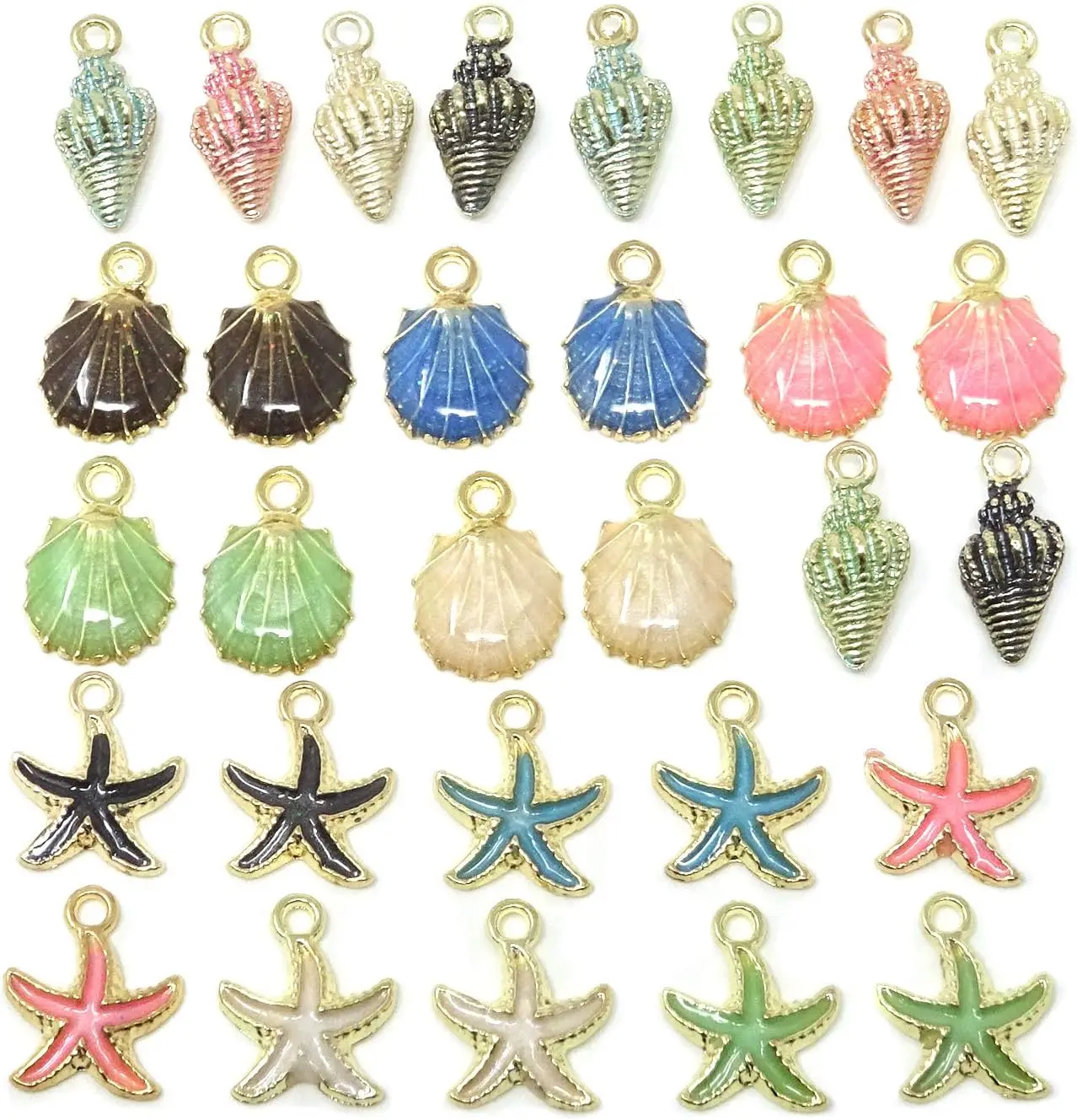 30PCS Enamel Starfish Sea Shell Conch Charms Pendants for Jewelry Making or DIY Crafts
30PCS Enamel Starfish Sea Shell Conch Charms Pendants for Jewelry Making or DIY Crafts