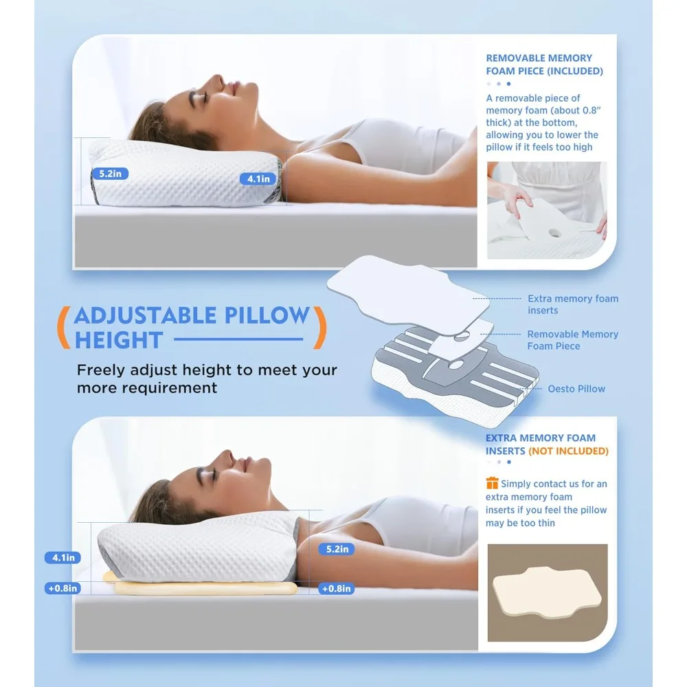 Cervical Pillow for Neck Pain Relief,Hollow Design Odorless MemoryFoam Pillows with Cooling Case,Adjustable OrthopedicBed Pillow
Cervical Pillow for Neck Pain Relief,Hollow Design Odorless MemoryFoam Pillows with Cooling Case,Adjustable OrthopedicBed Pillow