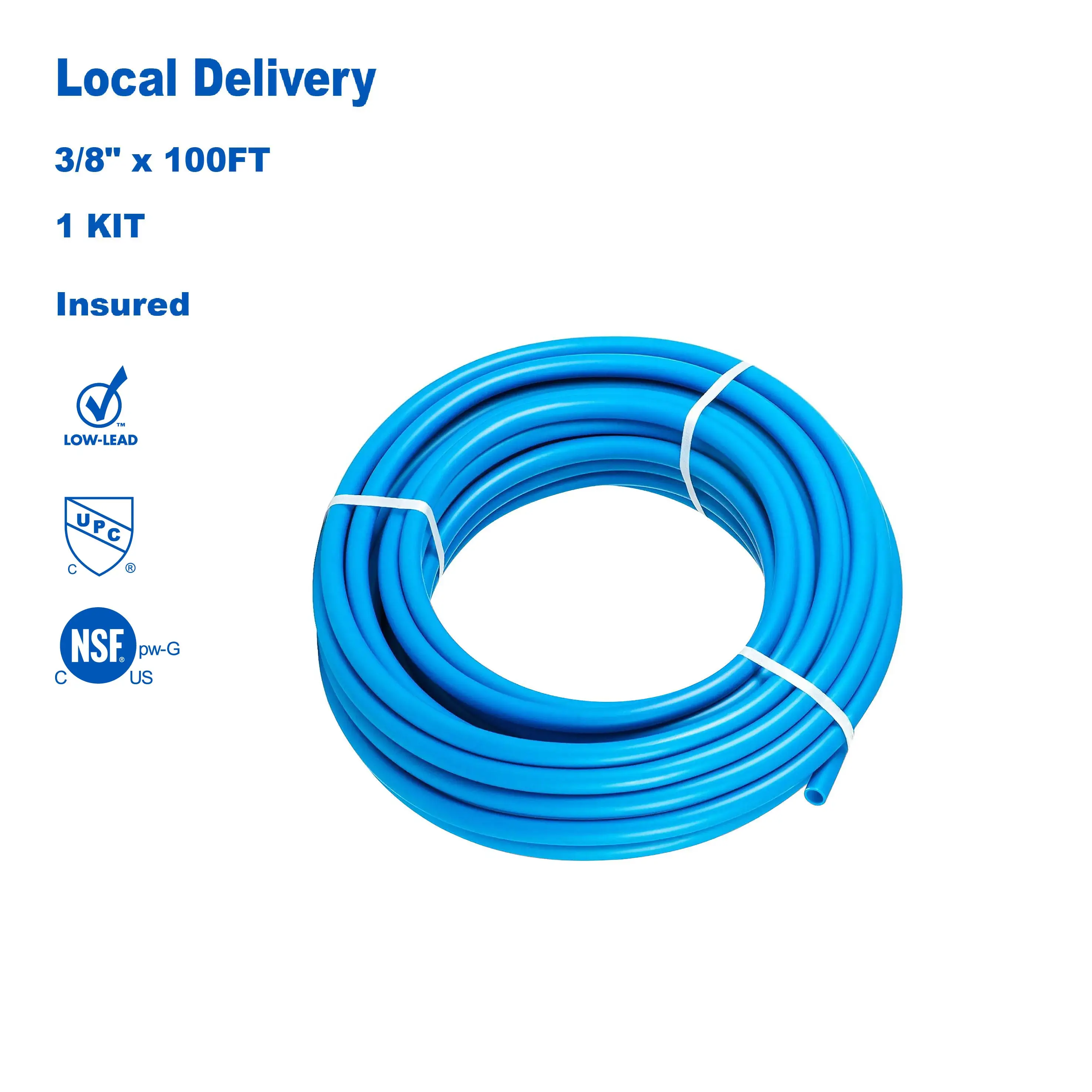KING SMART 3/8" Blue PEX B Pipe UPC NSF Certified; 100FT; 1PCS/CASE; 81041
KING SMART 3/8" Blue PEX B Pipe UPC NSF Certified; 100FT; 1PCS/CASE; 81041