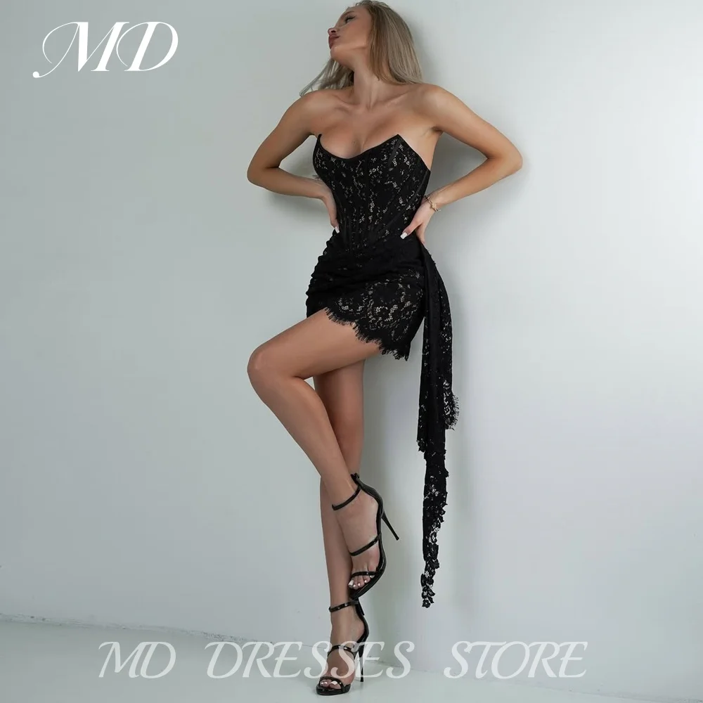 MD Sexy Black Lace Short A-line Evening Gown Mini Sleeveless Cocktail Prom Gown فساتين سهرة Customized 2025 платье вечернее
MD Sexy Black Lace Short A-line Evening Gown Mini Sleeveless Cocktail Prom Gown فساتين سهرة Customized 2025 платье вечернее
