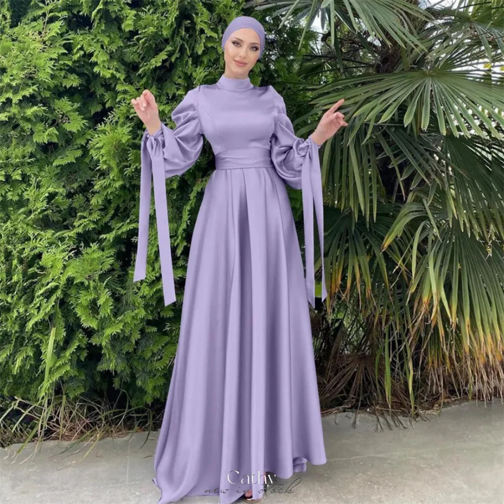 Cathy Customized Elegant High Neck Waist Cinching Prom Dresses Long Sleeve Satin vestidos de noiva Floor-Length Formal Evening
Cathy Customized Elegant High Neck Waist Cinching Prom Dresses Long Sleeve Satin vestidos de noiva Floor-Length Formal Evening
