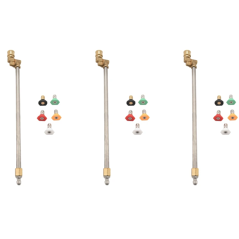 3X Pressure Washer Wand With Adjustable Angle Nozzle, 16 In Ch Spray Lance 180 Degree With 15 Angles Quick Connect
3X Pressure Washer Wand With Adjustable Angle Nozzle, 16 In Ch Spray Lance 180 Degree With 15 Angles Quick Connect