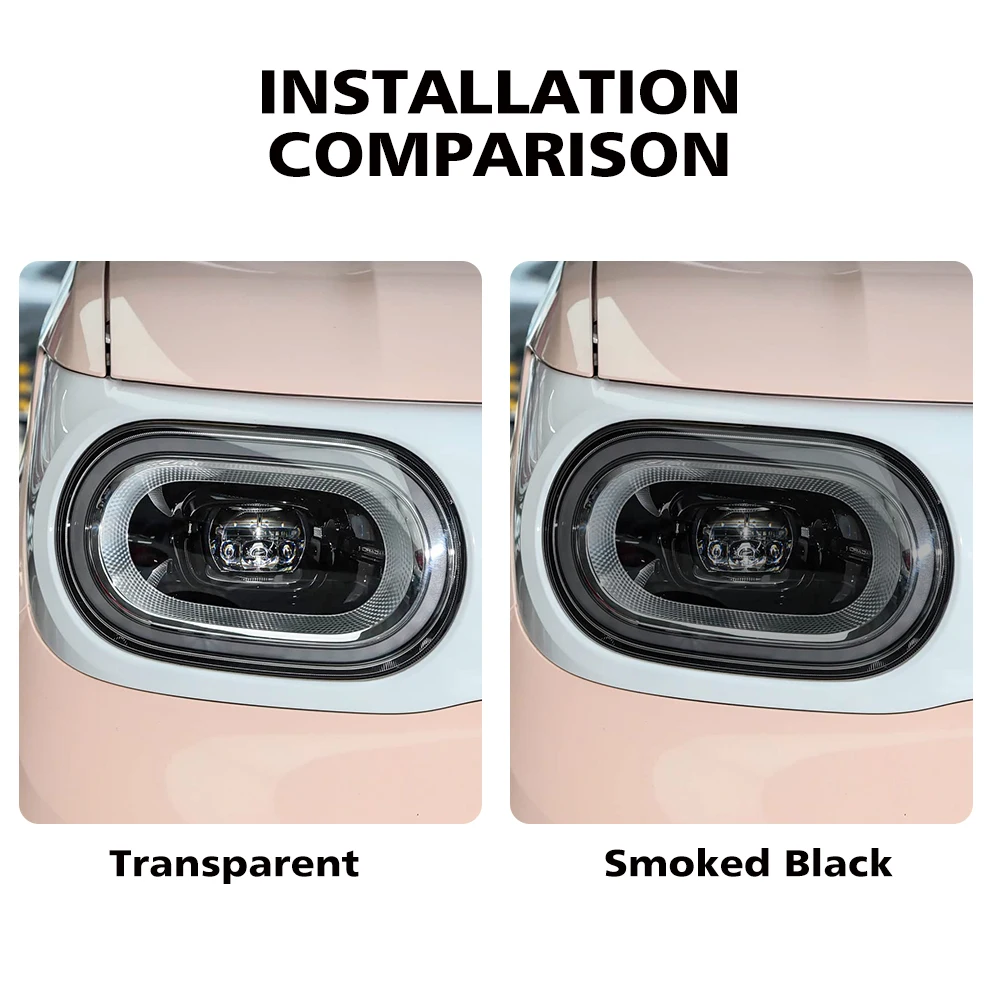 TPU PPF High Gloss Smoke Black Pre Cut Anti-Scratch Car Headlight Protective Film for Wuling HONGGUANG MINI EV Macaron 2024-2026
TPU PPF High Gloss Smoke Black Pre Cut Anti-Scratch Car Headlight Protective Film for Wuling HONGGUANG MINI EV Macaron 2024-2026