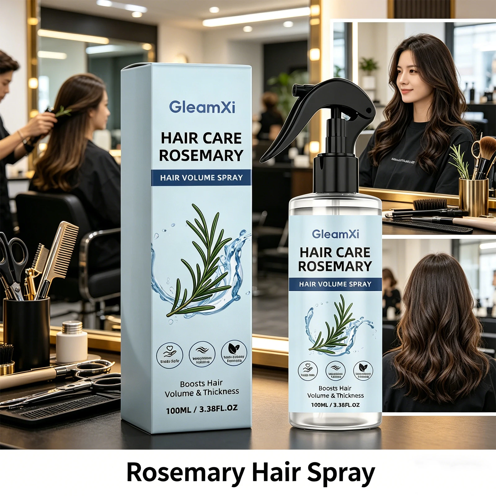 Gleamxi Rosemary Hair Spray Volumizing Anti-Hair Loss Oil Control Anti Frizz-Free Lightweight Smooth Natural Nourishing 100ml
Gleamxi Rosemary Hair Spray Volumizing Anti-Hair Loss Oil Control Anti Frizz-Free Lightweight Smooth Natural Nourishing 100ml