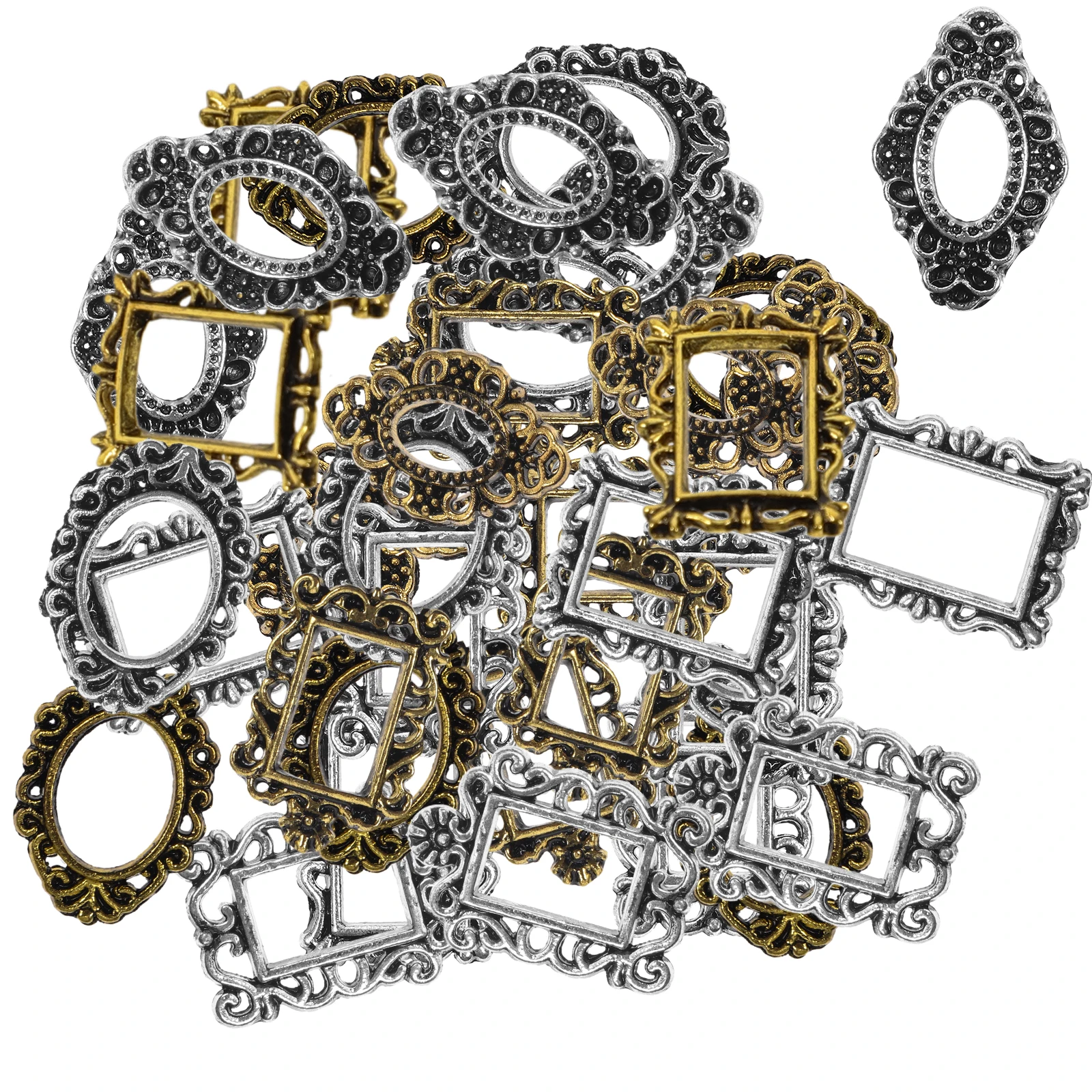 40 pcs Nail Photo Frames Tiny Metal Picture Ornaments Baroque Alloy Small Frames Decorative Resin Vintage Design Easy Clean
40 pcs Nail Photo Frames Tiny Metal Picture Ornaments Baroque Alloy Small Frames Decorative Resin Vintage Design Easy Clean