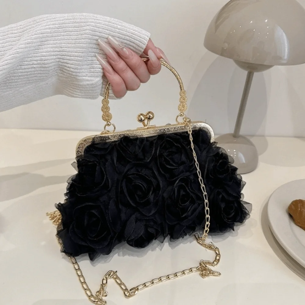 Retro Chiffon Evening Banquet Bag Chain 3D Kiss Lock Shoulder Bag Korean Style Handheld Crossbody Bag Dinner
Retro Chiffon Evening Banquet Bag Chain 3D Kiss Lock Shoulder Bag Korean Style Handheld Crossbody Bag Dinner