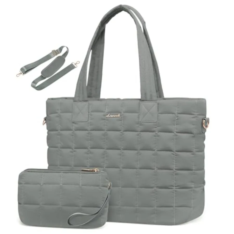 Laptop Tote Bag for Women, Large Puffer Work Computer Tote Bags for Teacher Nurse, Quilted Women's Purse Tote Shoulder Handbags
Laptop Tote Bag for Women, Large Puffer Work Computer Tote Bags for Teacher Nurse, Quilted Women's Purse Tote Shoulder Handbags